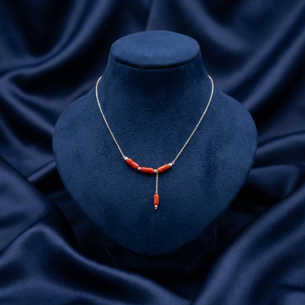 Collier CARMINA en corail naturel et argent S925