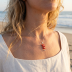 Collier VERMILION en corail naturel et argent S925