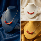 Collier CINNABAR en corail naturel et argent S925