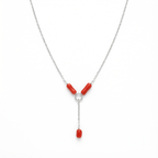 Collier GARNET en corail naturel et argent S925