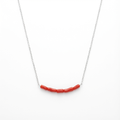 Collier RUBELITE en corail naturel et argent S925