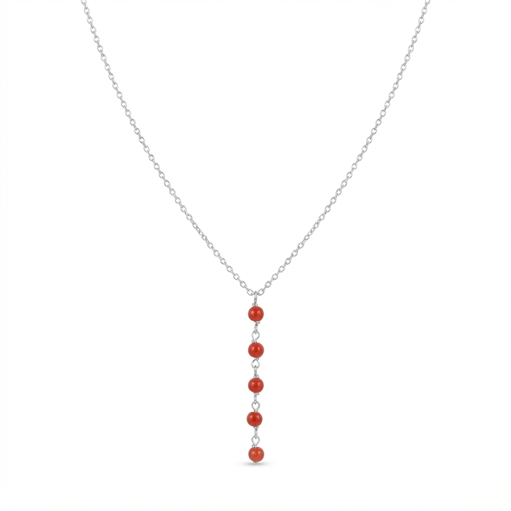 Collier AGATE en corail naturel et argent S925