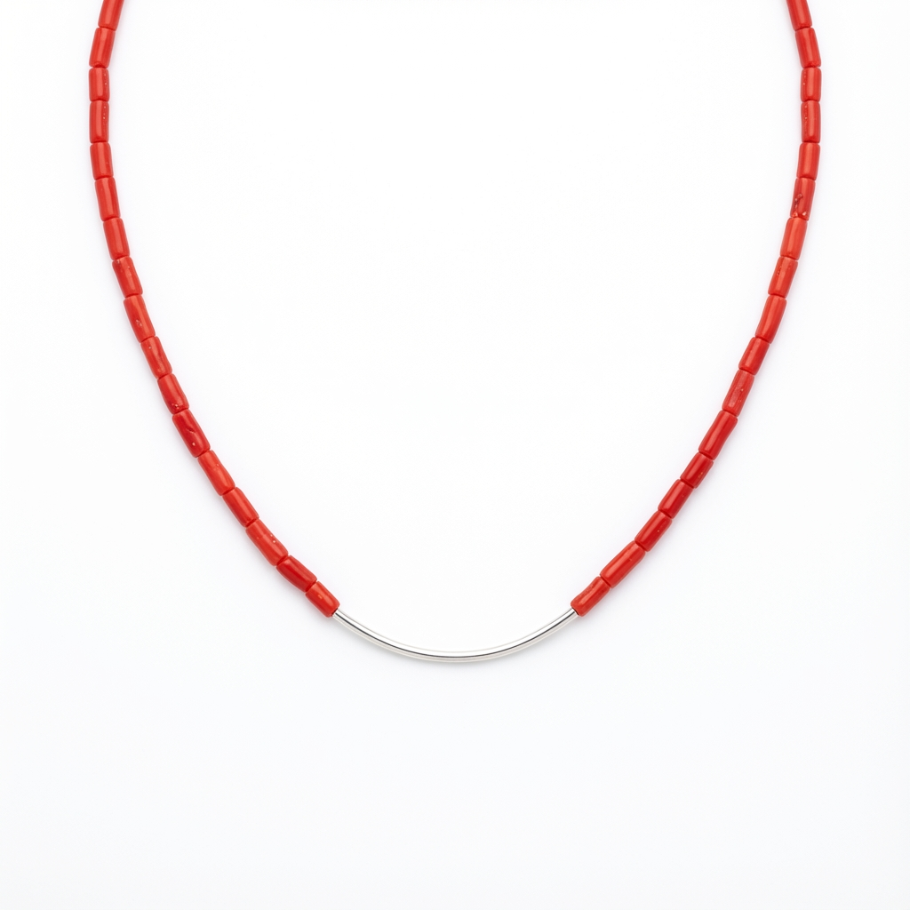 Collier SCARLET en corail naturel et argent S925