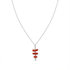 Collier VERMILION en corail naturel et argent S925