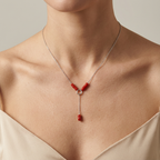 Collier GARNET en corail naturel et argent S925