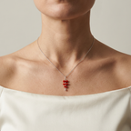 Collier VERMILION en corail naturel et argent S925