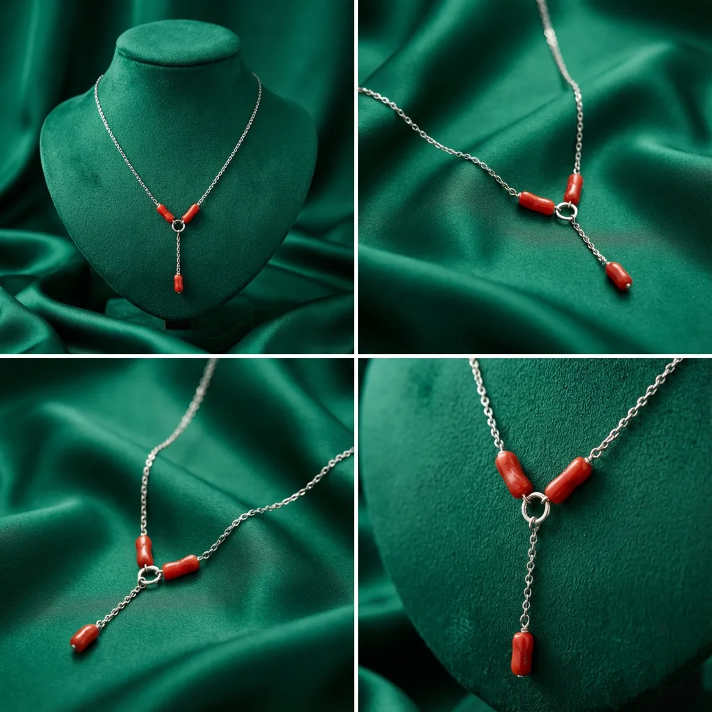 Collier Garnet bijou berbère authentique — corail et argent 925 AMAYAS