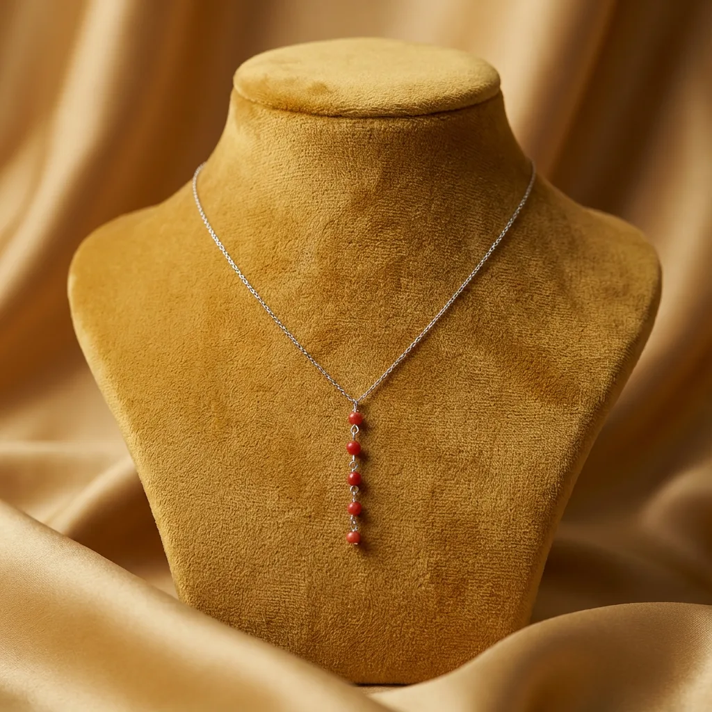 Collier Agate pendentif corail naturel — bijou artisanal marocain AMAYAS
