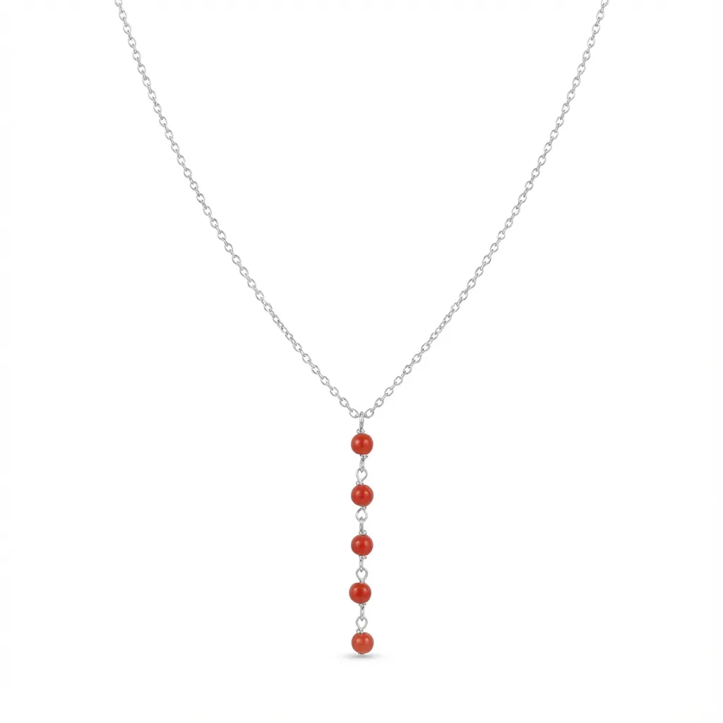 Collier Agate en corail naturel et argent 925 — AMAYAS Maroc