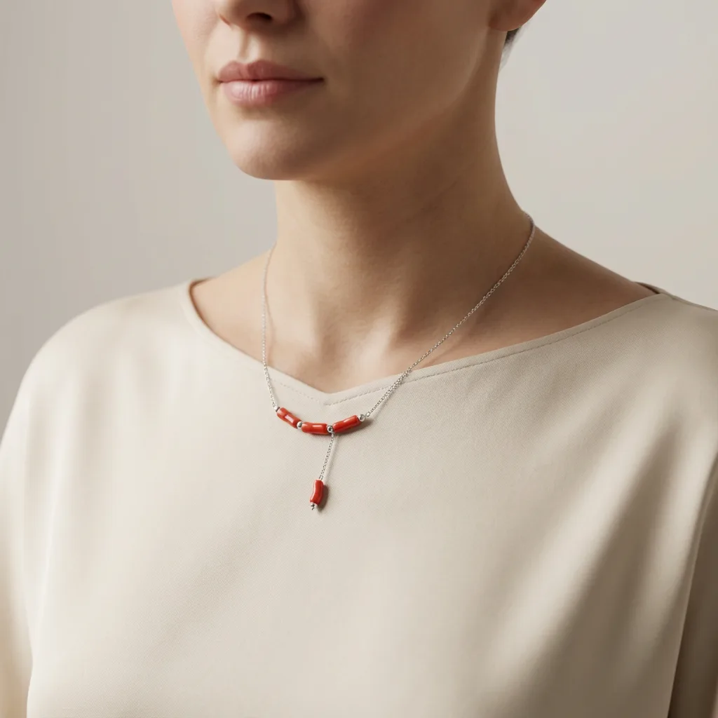 Collier Carmina bar curve — vue studio AMAYAS
