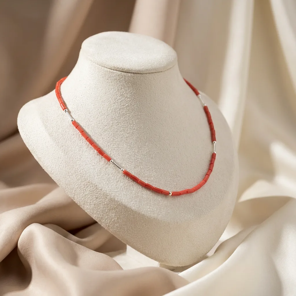Collier Marea corail précieux — vue élégante AMAYAS Maroc