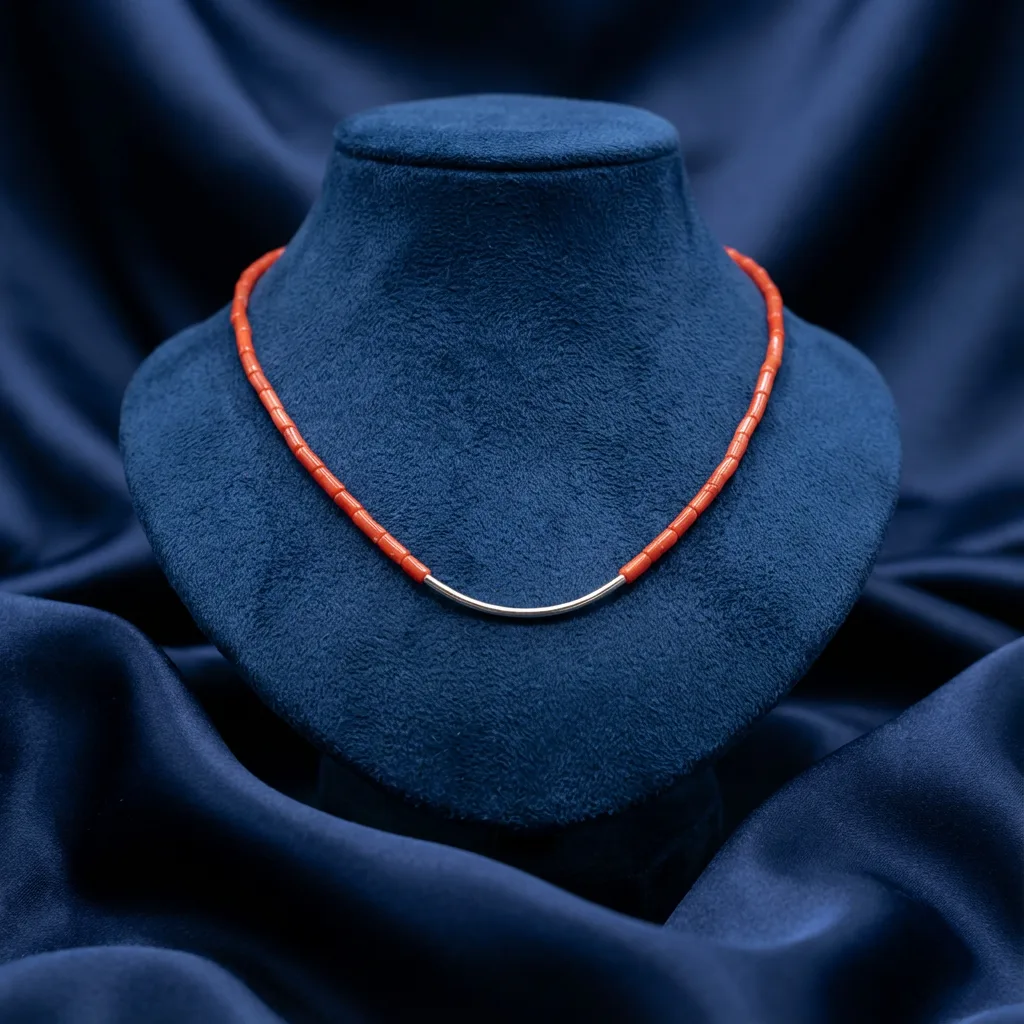 Collier Scarlet pièce unique artisanale — vue élégante AMAYAS